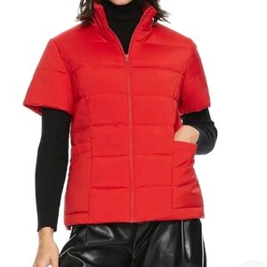 Orolay Women's Warm Insulated Vest Lightweight Stand Collar Cap Sleeve Jacket